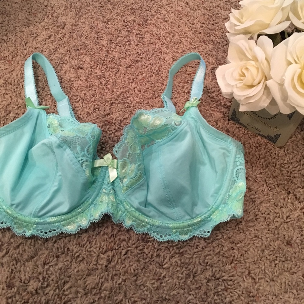Adore Me Light Blue Lace Bra